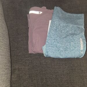 Gymshark Mauve and Teal Workout Set